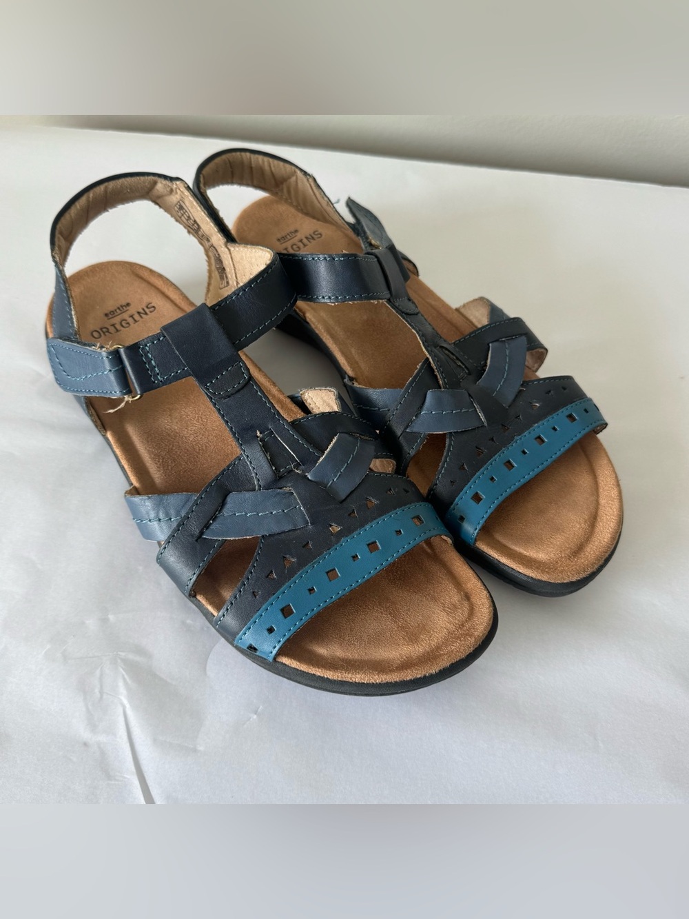 EARTH ORIGINS Size 10 Women’s Blue SAVANNA Sandals - Leather